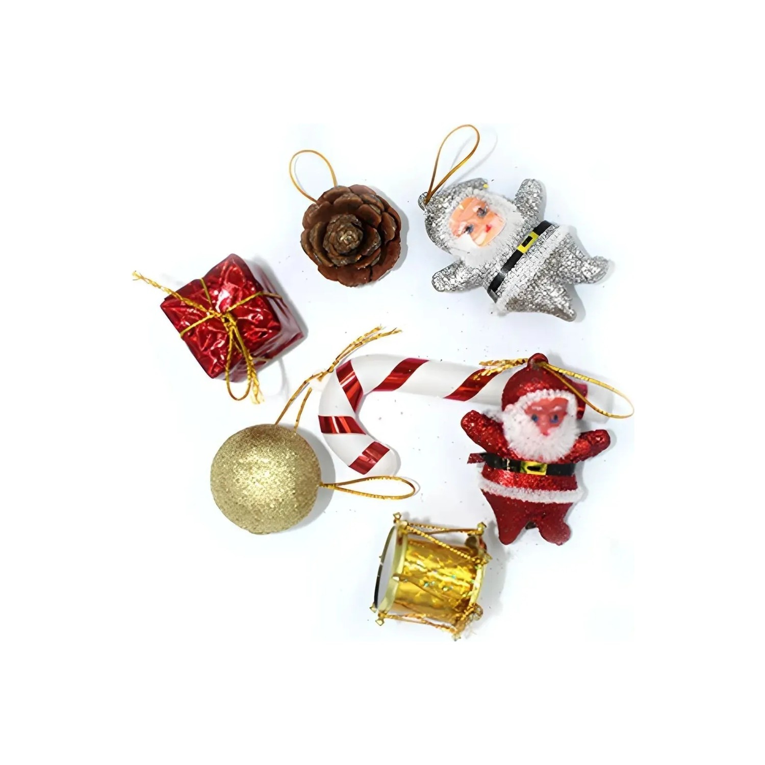 Happyland Yılbaşı Ağacı Süslü Çam Ağacı 40 cm Ağaç ve 9’lu Karışık Süslü Yılbaşı Çam Ağacı