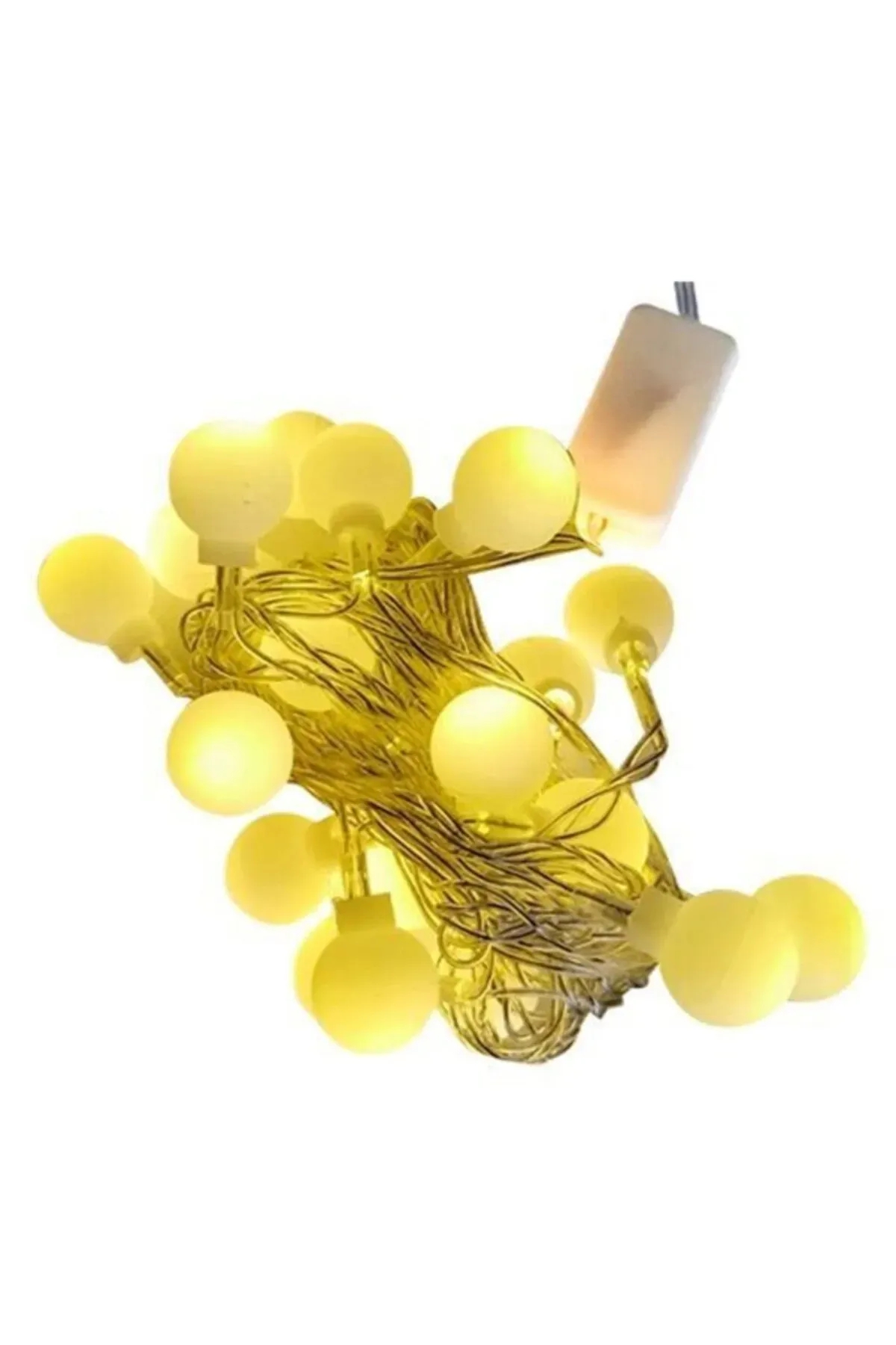 Happyland Yılbaşı Dekorasyon Ağaç Işığı 4 Metre Animasyonlu 20 Ledli Beyaz Kablo Fişli Günışığı Top Led Işık