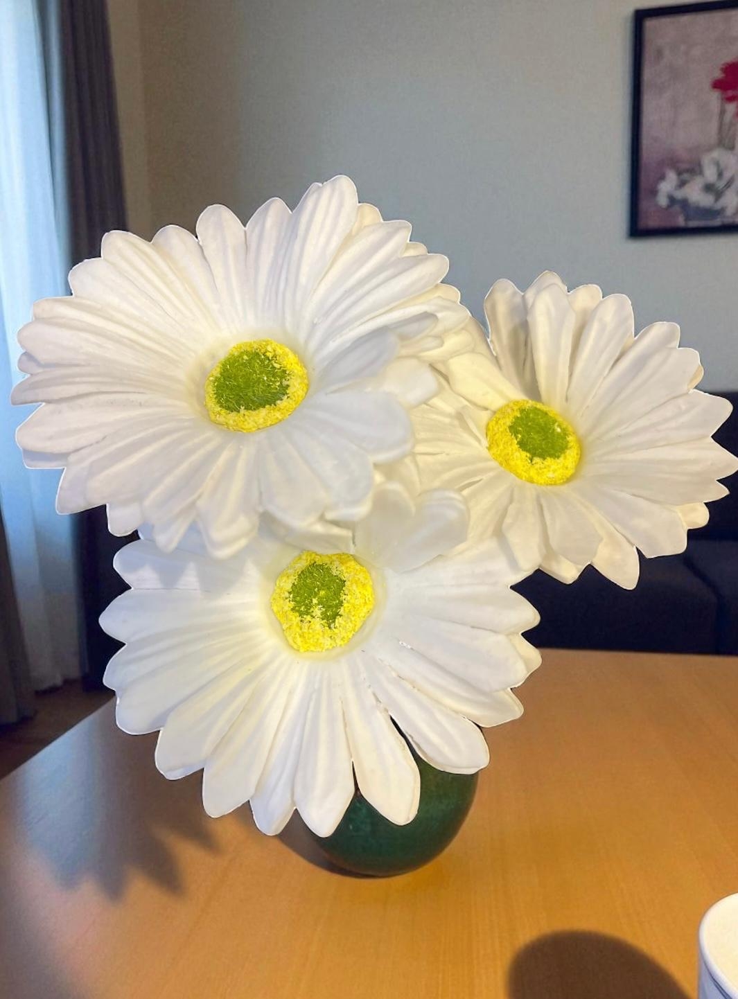 Happyland Yapay Çiçek Garbera Islak Papatya BEYAZ Renk 3 Adet HPY-26216