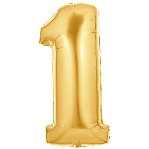 90 Cm Gold Renk Rakamlı Folyo Balon 1 Numara