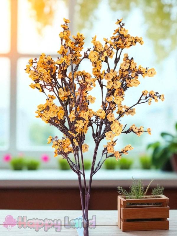Yapay Turuncu Bahar Dalı 55 Cm Turuncu Renk Japon Kiraz Çiçeği