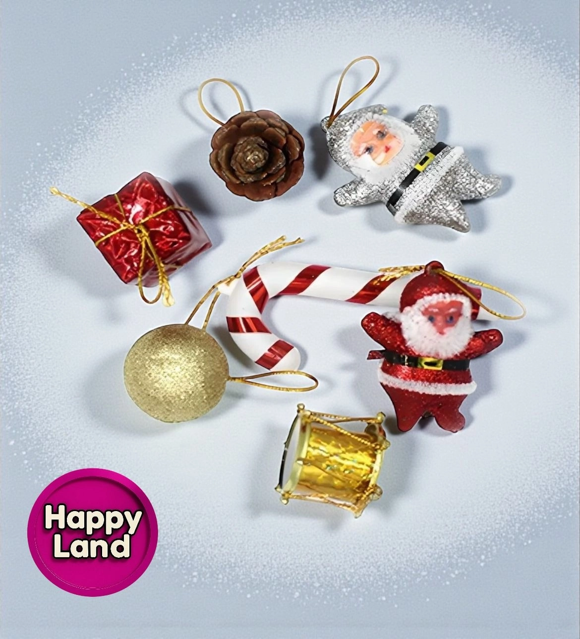 Happyland Yılbaşı Ağacı Süslü Çam Ağacı 30 Cm Ağaç Ve 9’lu Karışık Süslü Yılbaşı Çam Ağacı