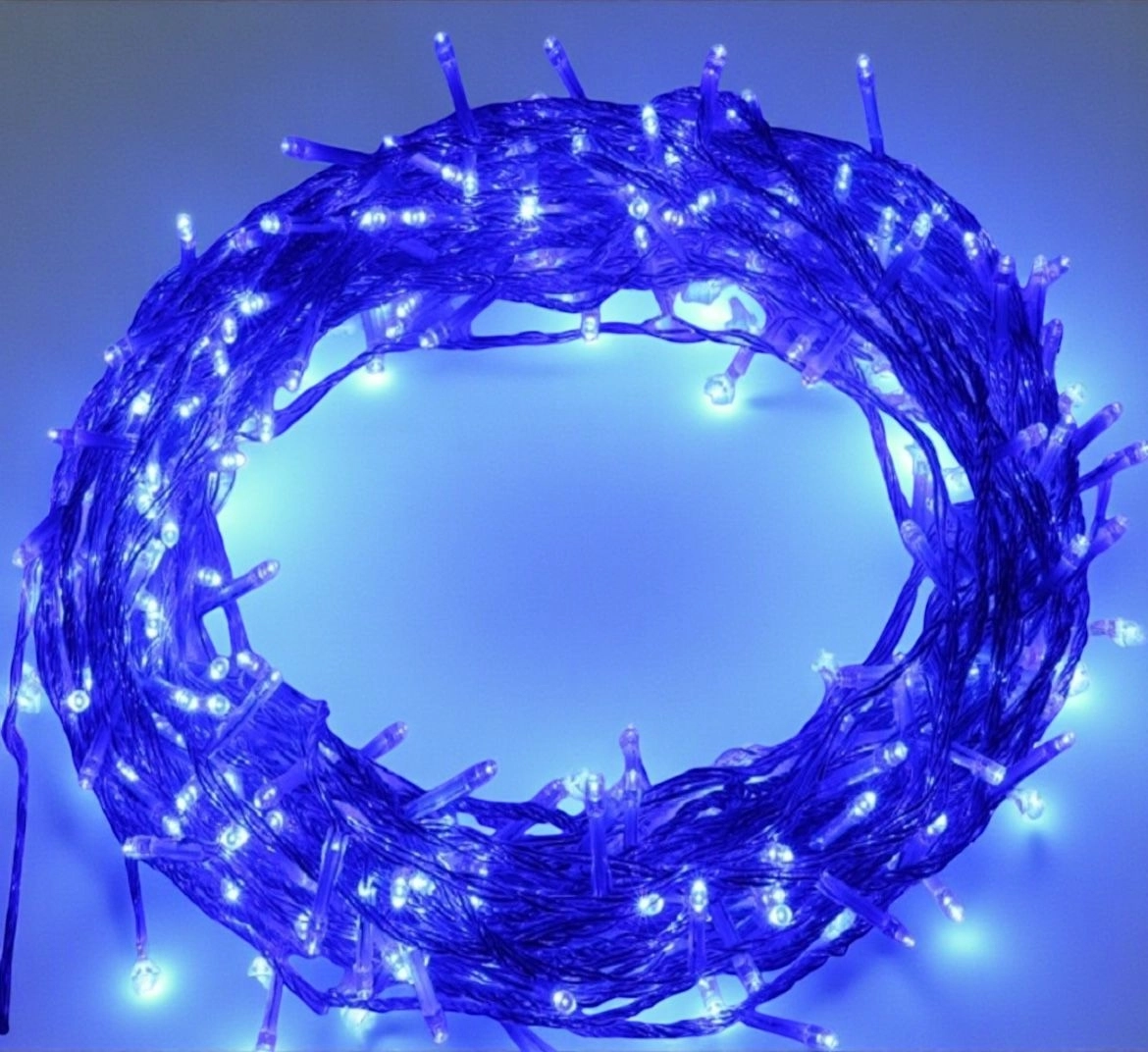 Happyland 20m 200LED Mavi Renk Fişli Siyah Kablo Eklemeli Led Işık Yılbaşı Organizasyon Aydınlatma