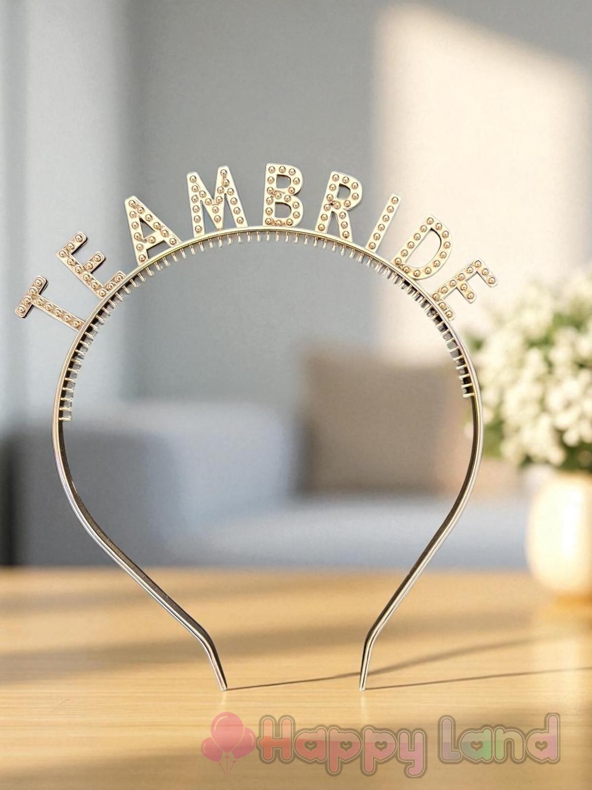 Happyland Team Bride Taç Rose Gold Nedime Tacı Bekarlığa Veda Partisi Tacı Mika