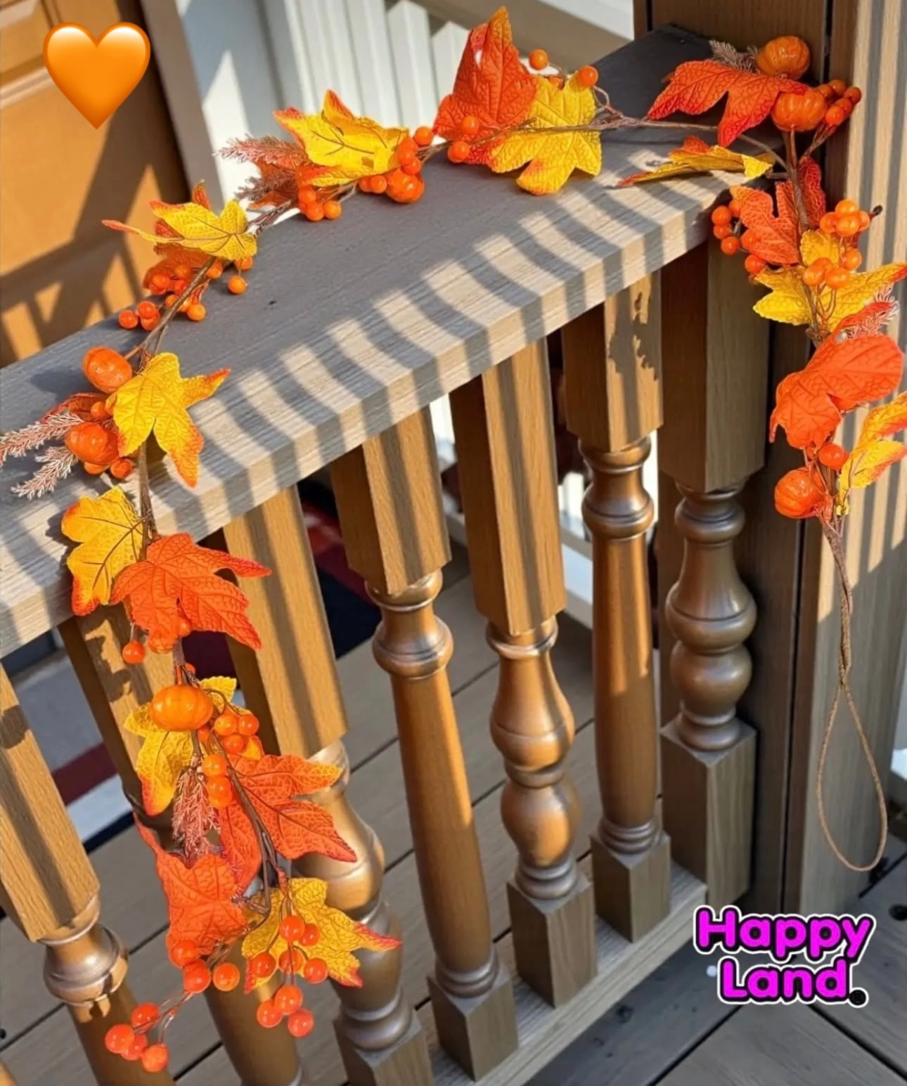 Happyland Cadılar Bayramı Dekoratif Balkabaklı Garland – Sonbahar ve Halloween Dekoru 150 cm