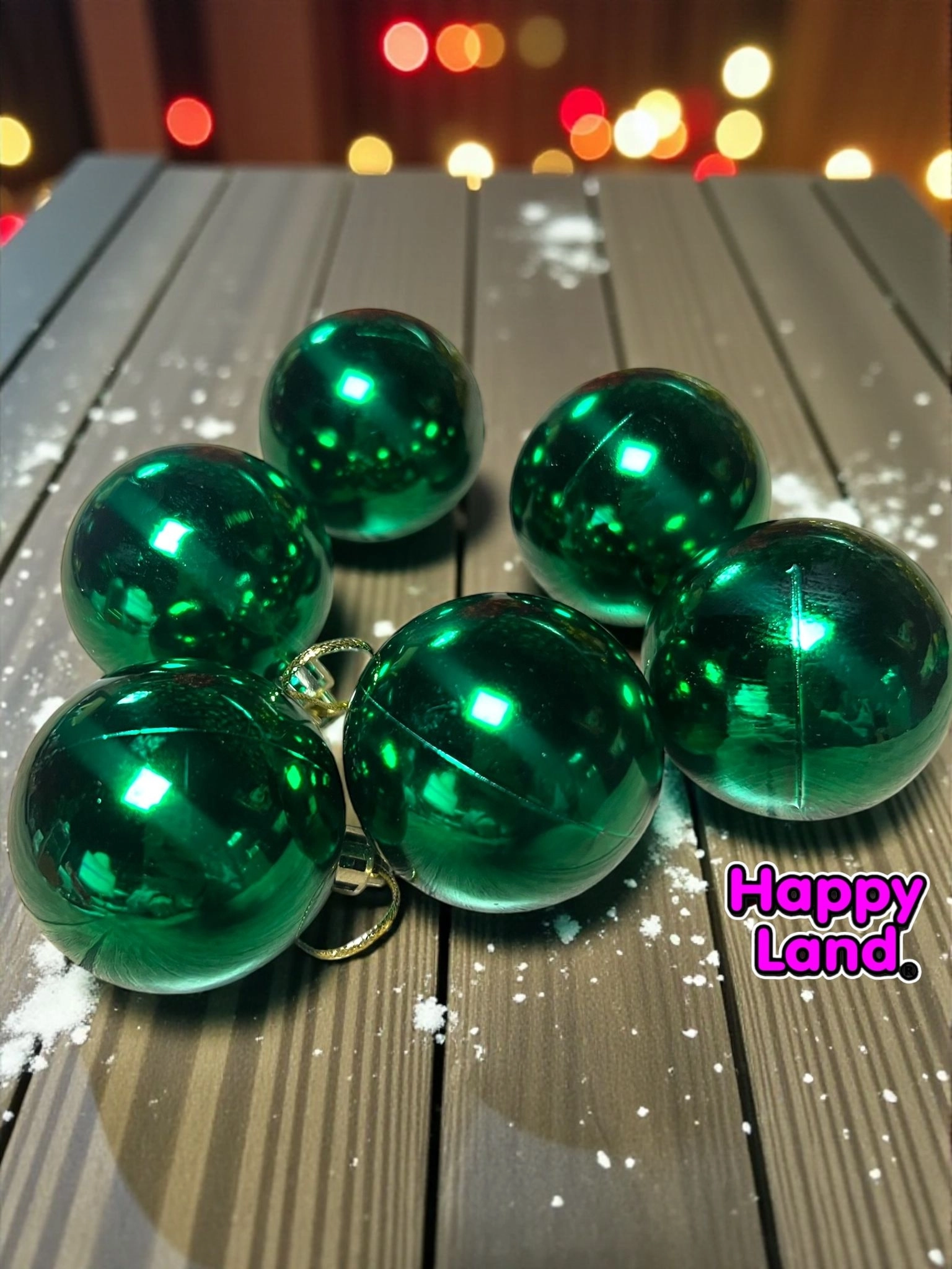 Happyland Yılbaşı Çam Ağacı Süsü 6 Adet 6 cm Yeşil Yılbaşı Topu Yılbaşı Süsü