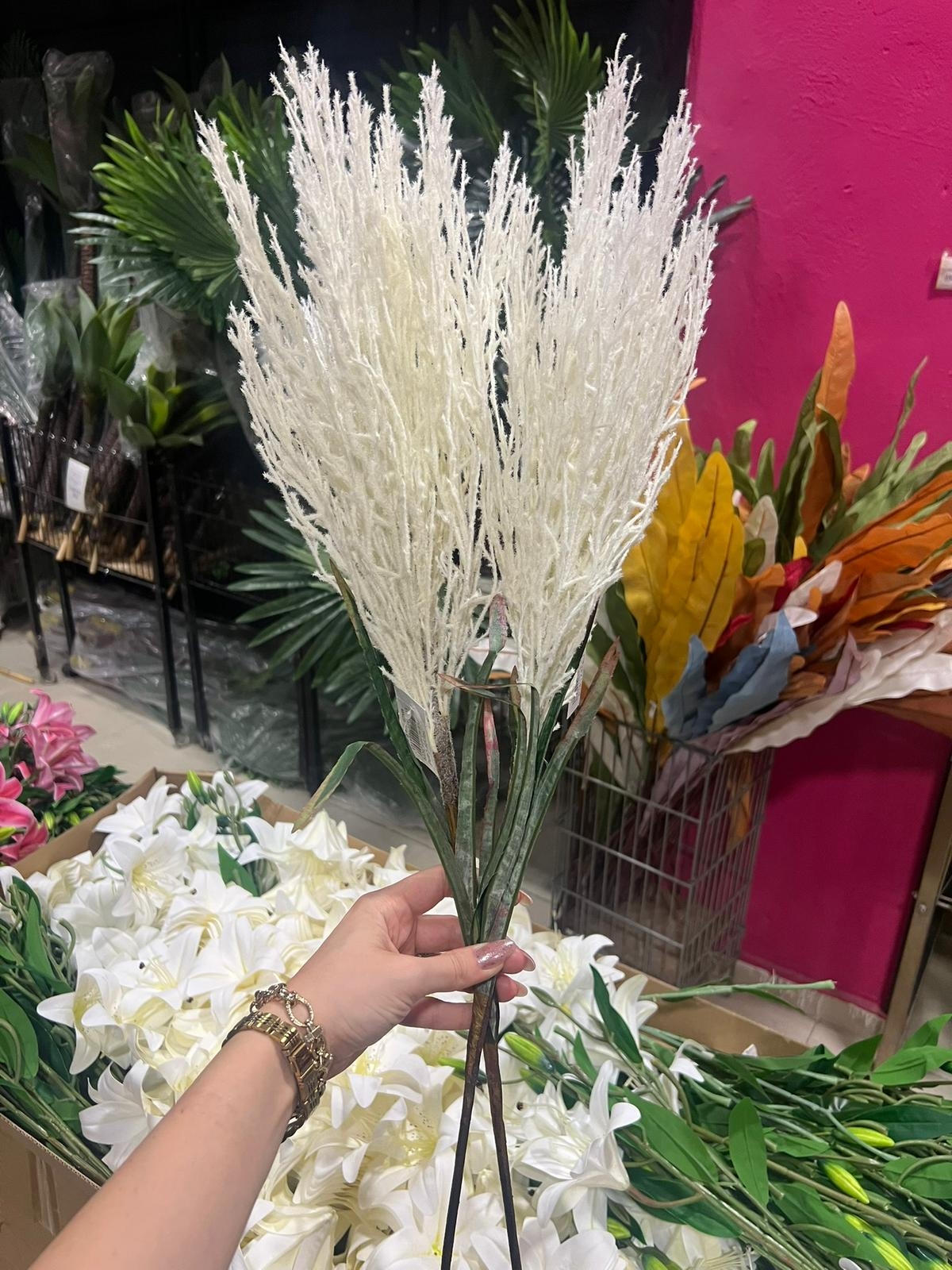 Happyland Yapay Cipso Pampas Beyaz Dekor Yapay Çiçek HPY-26229