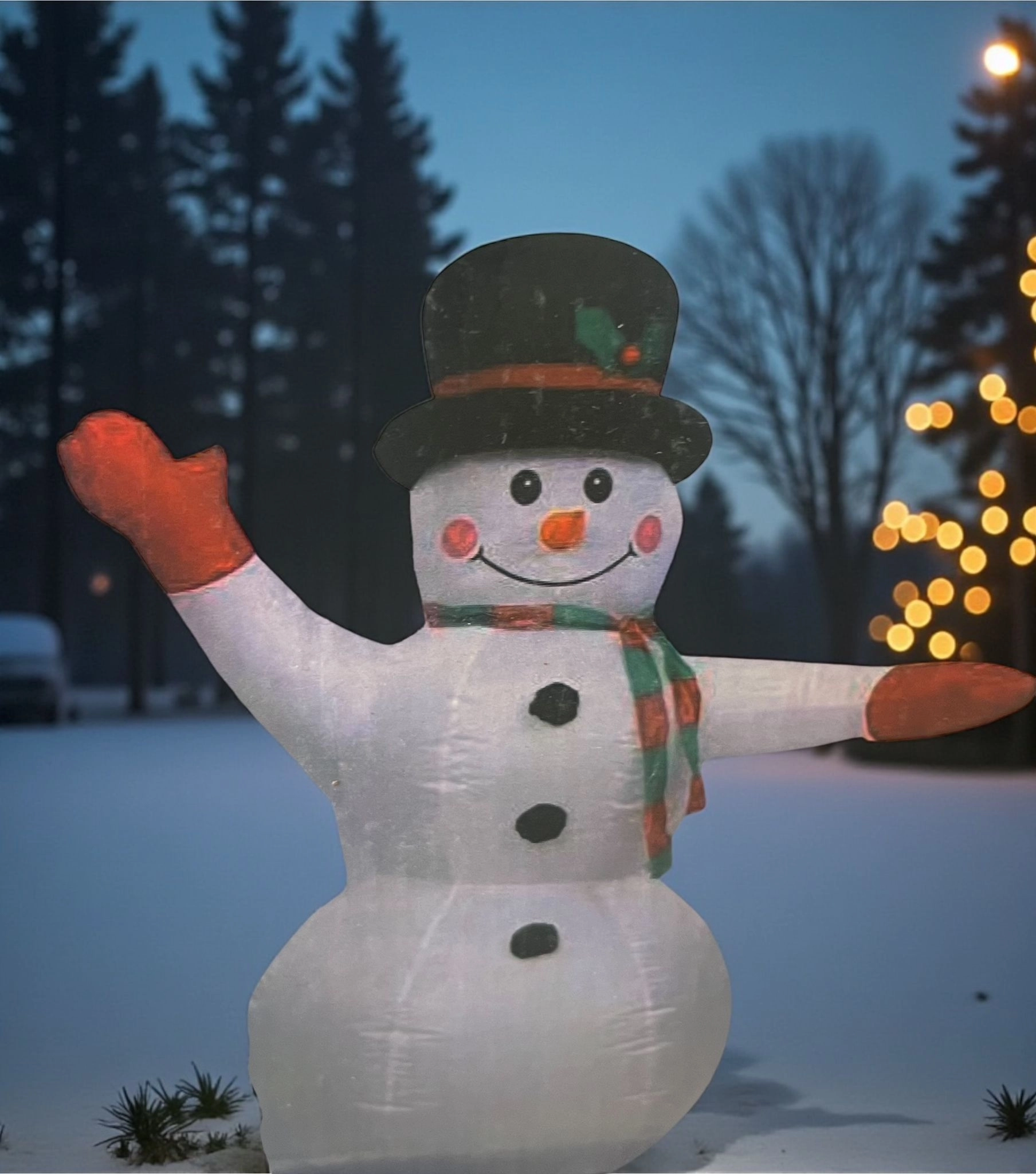 Happyland Yılbaşı Kardanadam Işıklı Şişme Dekor 120cm Ev KapıÖnü Dükkan KardanadamDekor HAPPY20251K