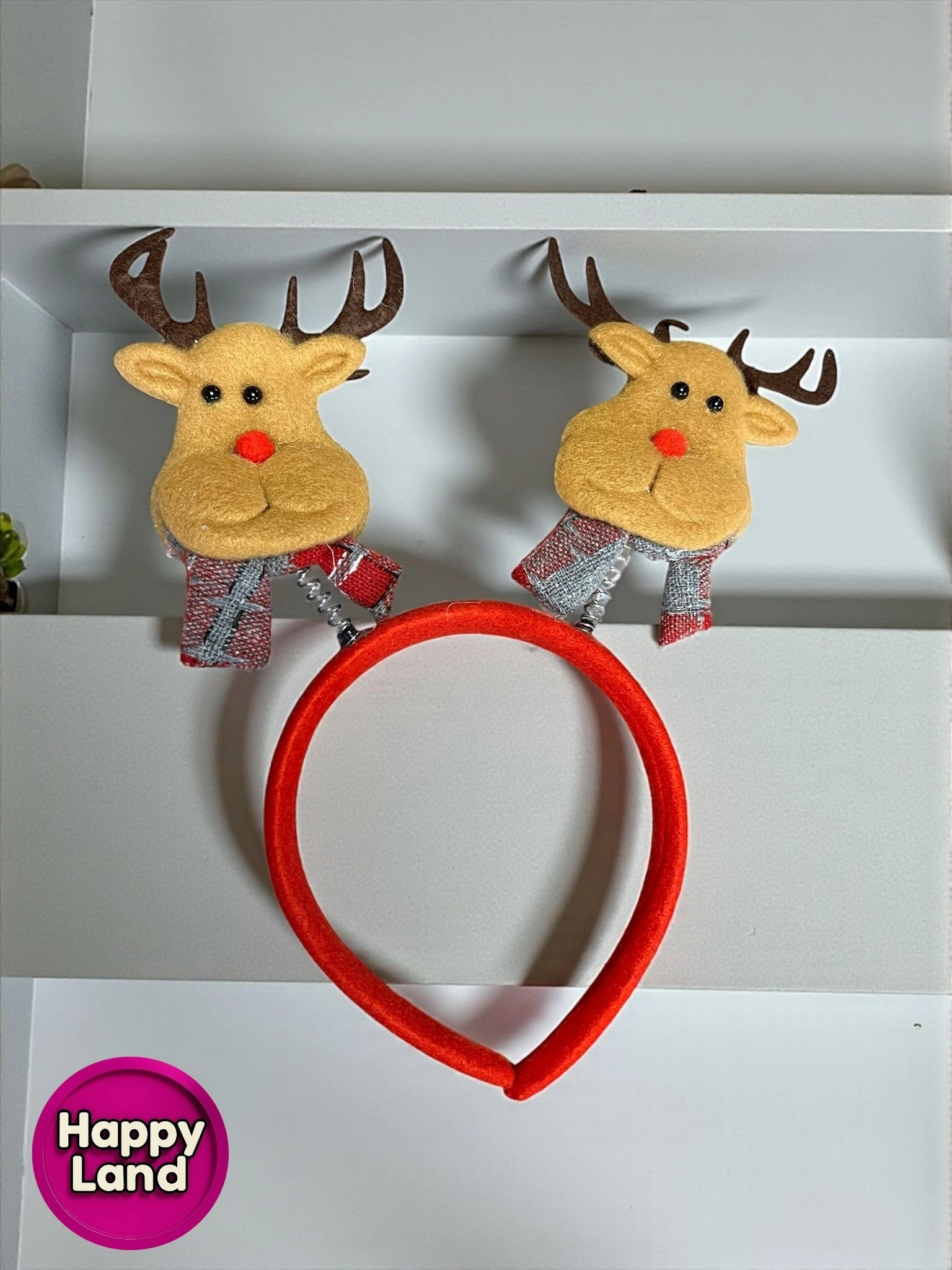 Happyland Yılbaşı Geyik Taç Peluş Taç 1 Adet Yılbaşı Taç Yeni Yıl Aksesuar HAPPY2025145