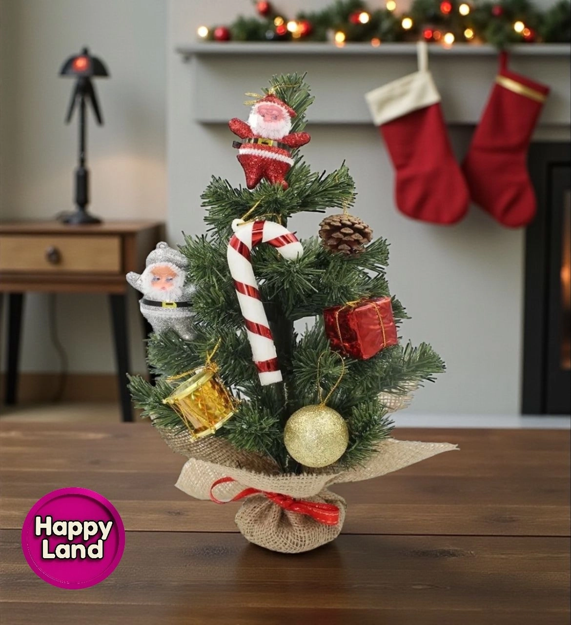 Happyland Yılbaşı Ağacı Süslü Çam Ağacı 30 Cm Ağaç Ve 9’lu Karışık Süslü Yılbaşı Çam Ağacı