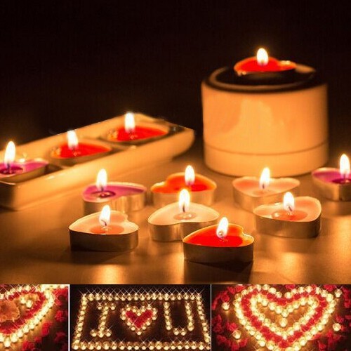 25 adet Kalp Şeklinde Tea Light Mum