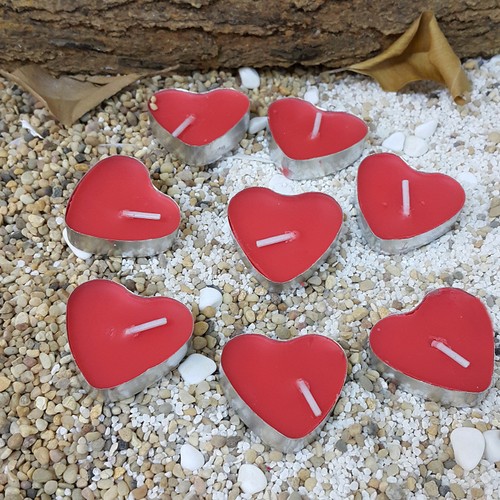 25 adet Kalp Şeklinde Tea Light Mum