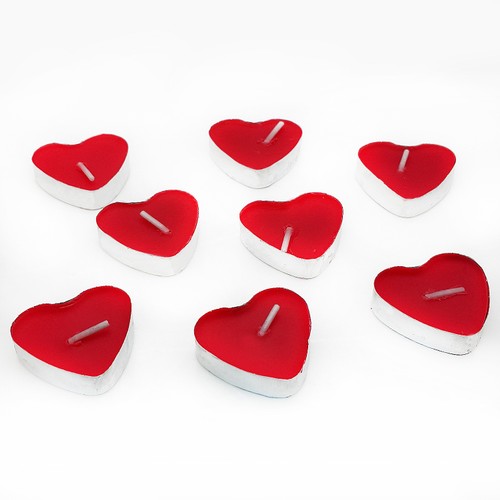 25 adet Kalp Şeklinde Tea Light Mum