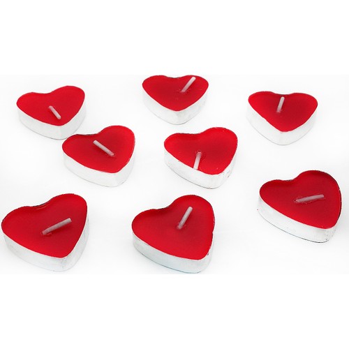 50 adet Kalp Şeklinde Tea Light Mum mm05-50