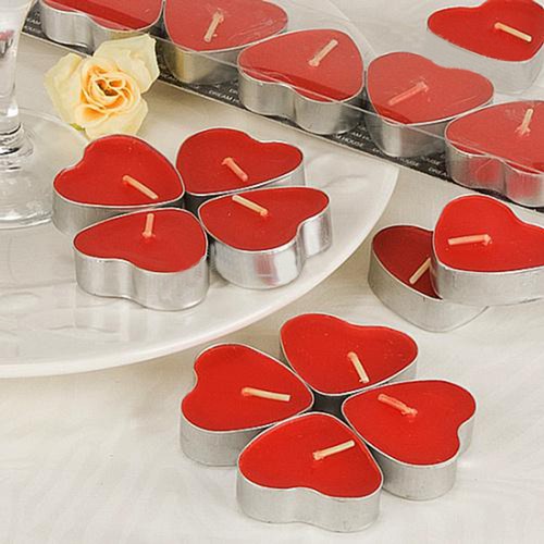 50 adet Kalp Şeklinde Tea Light Mum mm05-50
