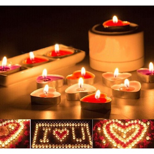 50 adet Kalp Şeklinde Tea Light Mum mm05-50