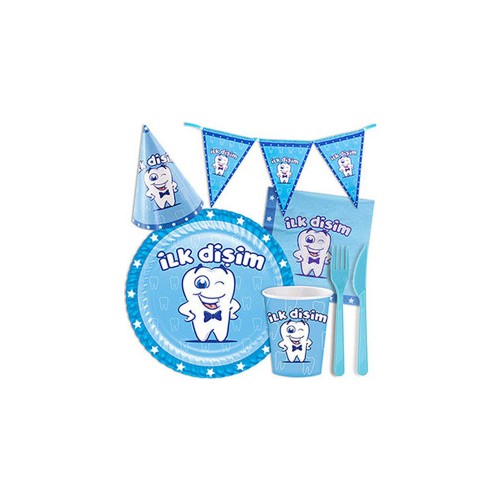  İlk Dişim Erkek Parti Seti 8 Kişilik