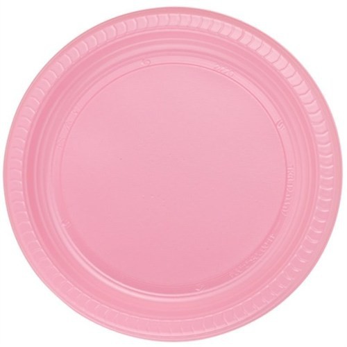 Pembe Renk 22 Cm Plastik Parti Tabağı 25 Adet