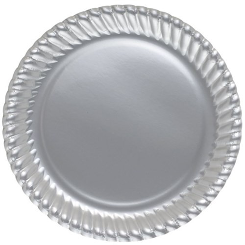 Gümüş Renk 23 Cm Karton Parti Tabağı 8 Adet