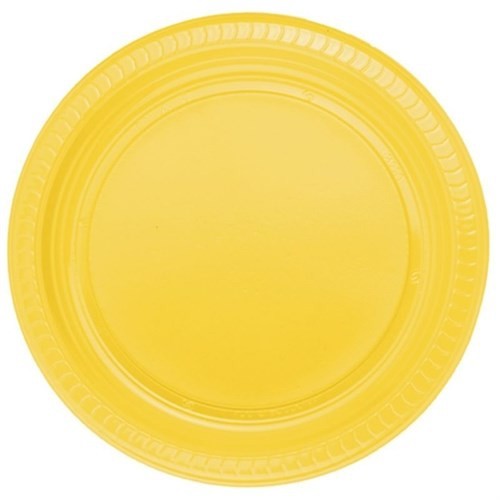 Sarı Renk 22 Cm Plastik Parti Tabağı 25 Adet