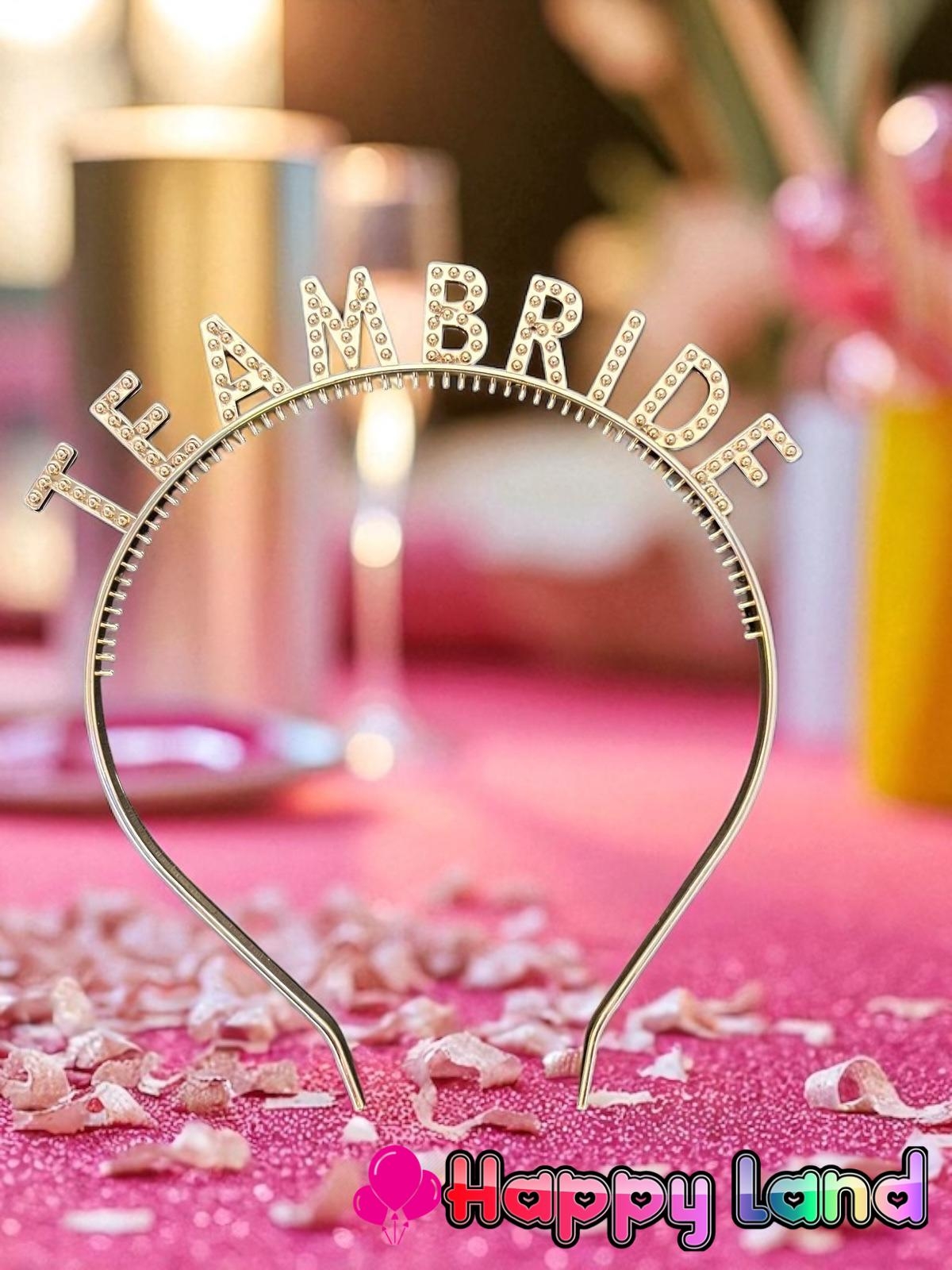 Happyland Team Bride Taç Rose Gold Nedime Tacı Bekarlığa Veda Partisi Tacı Mika