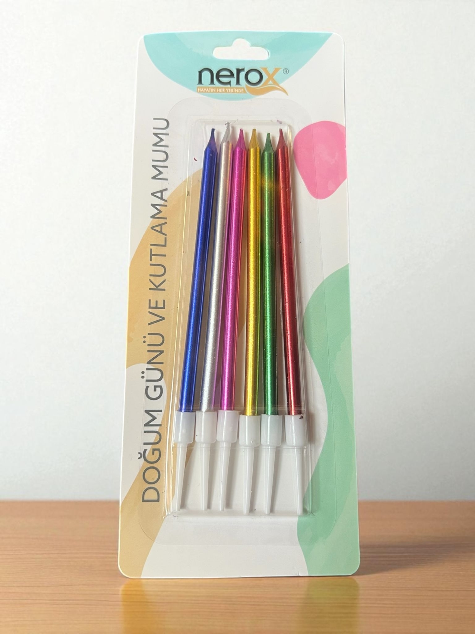 Happyland Çok Renkli Metalik 6’lı Pasta Mumu Doğum Günü Mumu