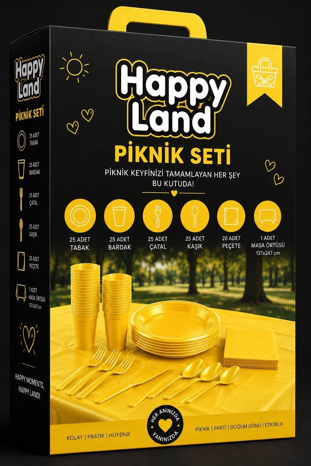 Sari Plastik Piknik Seti 25 Kisilik