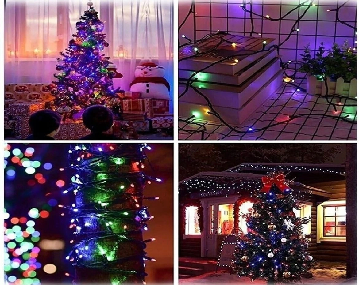 20m 200 LED Fişli SiyahKablo RGB ÇokRenkliEklemeli Led Işık YılbaşıOrganizasyon Aydınlatma