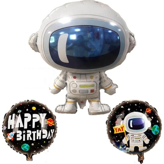 Happyland 3’lü Uzay Temalı Astronot Folyo Balon Seti