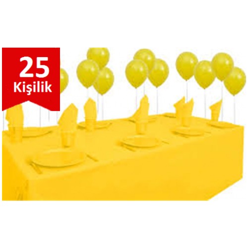 Sarı Plastik 25 Kişilik Set