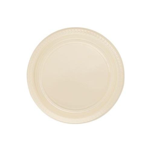Krem Plastik Parti Tabağı 22 Cm 25 Adet