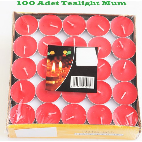 Tealight Mum Kırmızı 50 adet