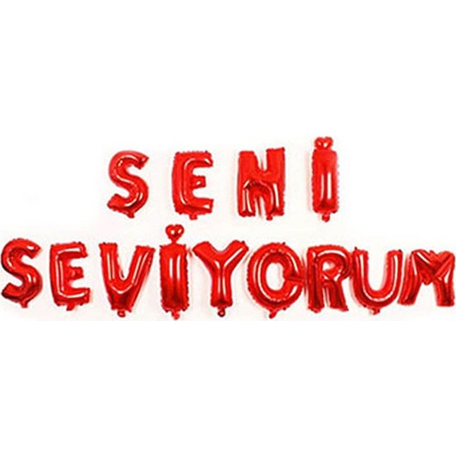 Seni Seviyorum Kırmızı Folyo Balon Set 35cm