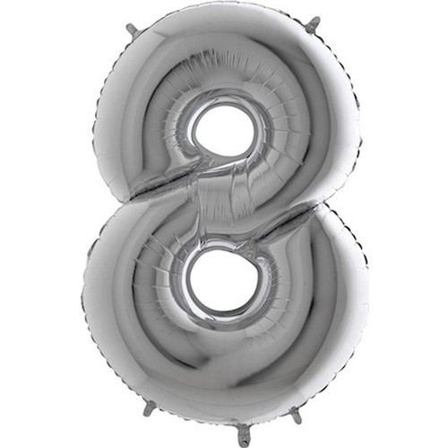 8 Rakam Gümüş Folyo Balon