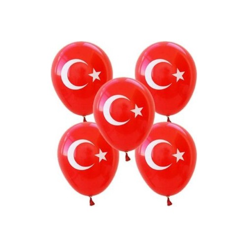 Türk Bayrak Baskılı Balon 100 Lü