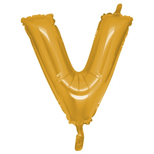 V Harf Altın Folyo Balon 90 cm