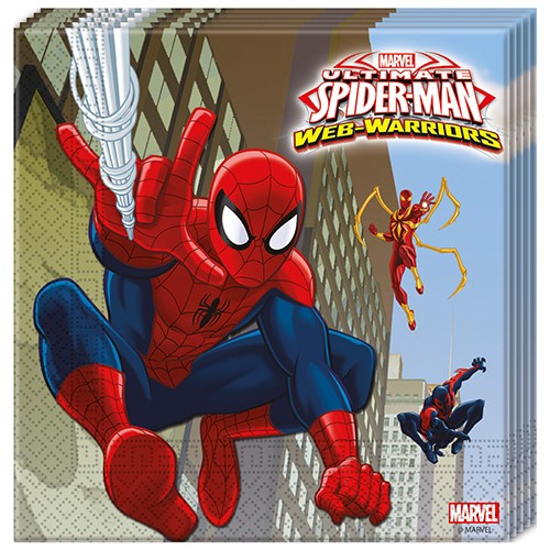 Spiderman Savaşçı Kağıt Peçete 33x33cm