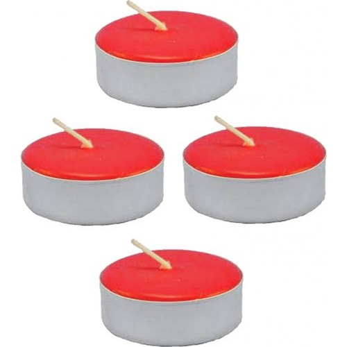 Dekoratif Yuvarlak Mini Tea Light Mum Kırmızı 50Li