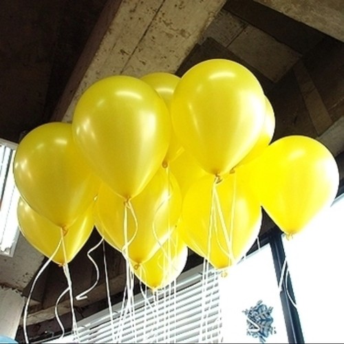 25 Adet Metalik Lateks Balon Sarı Renk