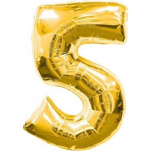 Happyland Gold, Altın Rengi 5 Rakam Folyo Balon 100 cm 40’’