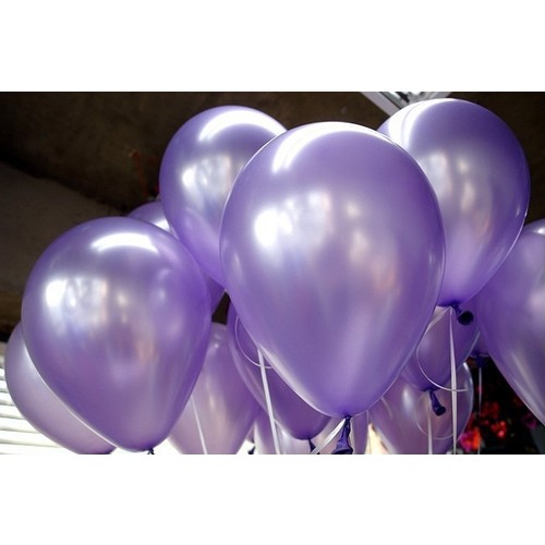 20 Adet Metalik Sedefli Mor Lila Balon Doğum Günü Helyumla Uçan