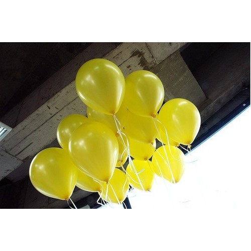 20 Adet Metalik Sedefli Sarı Balon Doğum Günü Helyumla Uçan