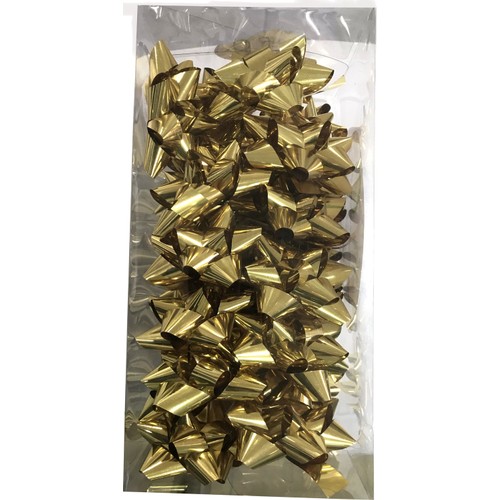 24 Adet Parlak Gold (Altın) Rengi Fiyonk Hediye Paketi Süsü