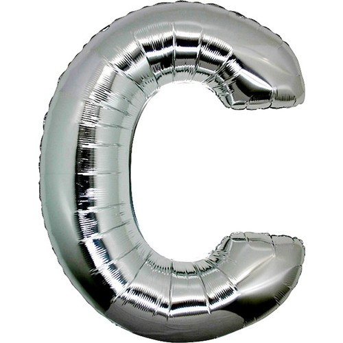 Harf Folyo Balon C Harfi Büyük Boy Balon Gümüş/Gri 100CM