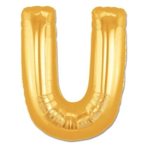 Harf Folyo Balon U Harfi Büyük Boy Balon Altın Sarısı /Dore 100CM