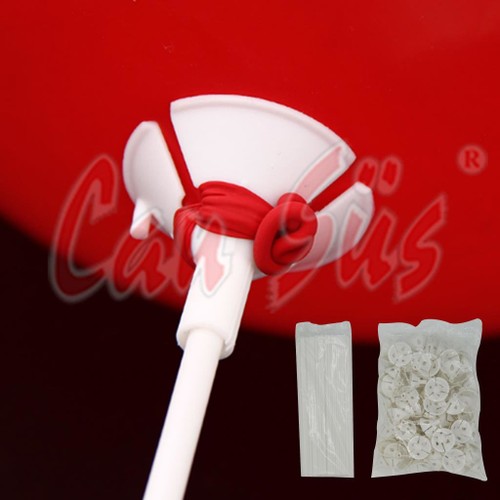 100lü Plastik Balon Çubuğu ve Aparatı Beyaz