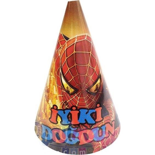 10 Adet Örümcek Adam Parti Şapkası, Spiderman Doğum Günü Şapkası