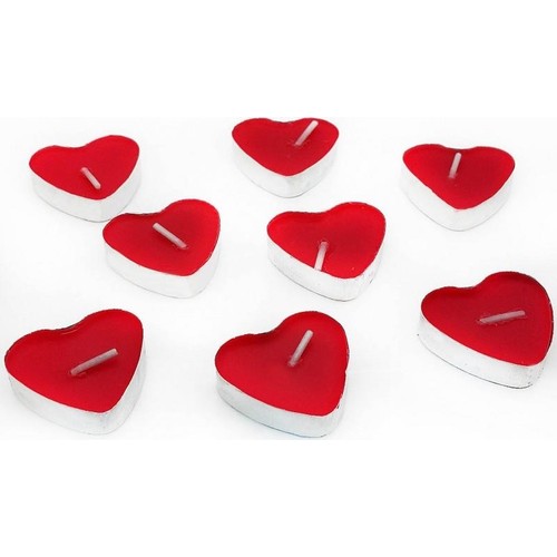 100 adet Kalpli Mum Küçük Kırmızı Tealight Kalp Şeklinde Mum