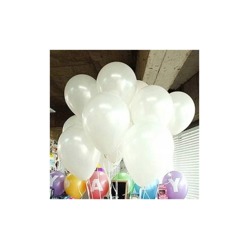 20 ADET METALİK SEDEFLİ BEYAZ BALON Doğum Günü Helyumla Uçan