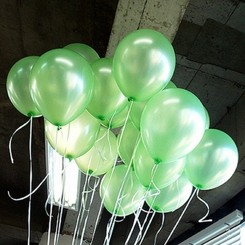 100 Adet Metalik Sedefli Yeşil,Açık Yeşil Balon Doğum Günü Uçan